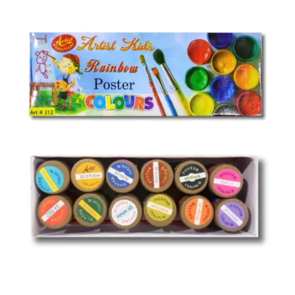 Artist Kids Rainbow Poster Colours 20ml pack painting set for kids school art Pakistan