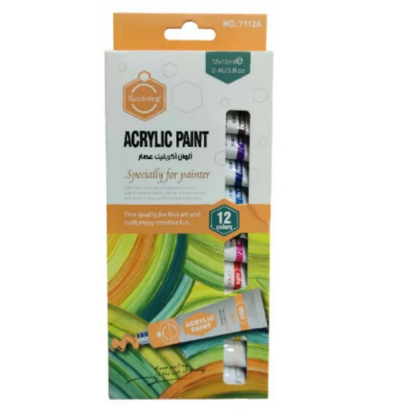 Keep Smiling Acrylic Paint 12Pcs 12ml set for art, craft, and school projects