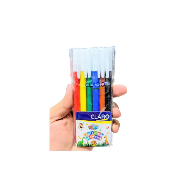 CLARO Colour Marker 6 Piece Pack – Bright Smooth Colouring Markers for School and Art Use