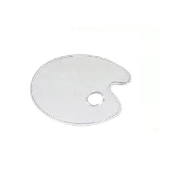 Flat transparent color mixing tray palette for watercolour, acrylic, and poster paint use