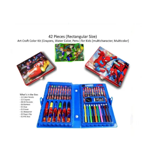 Kids Colouring Kit 42 Pcs complete painting and drawing art set for school kids Pakistan