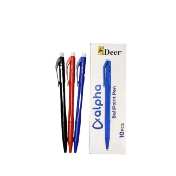 DEER Ball Pen ALPHA 10Pcs Pack smooth writing ball pens Pakistan