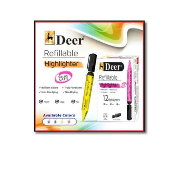 <h2>DEER Highlighter 12 Pcs – Bright Fluorescent Markers</h2>
