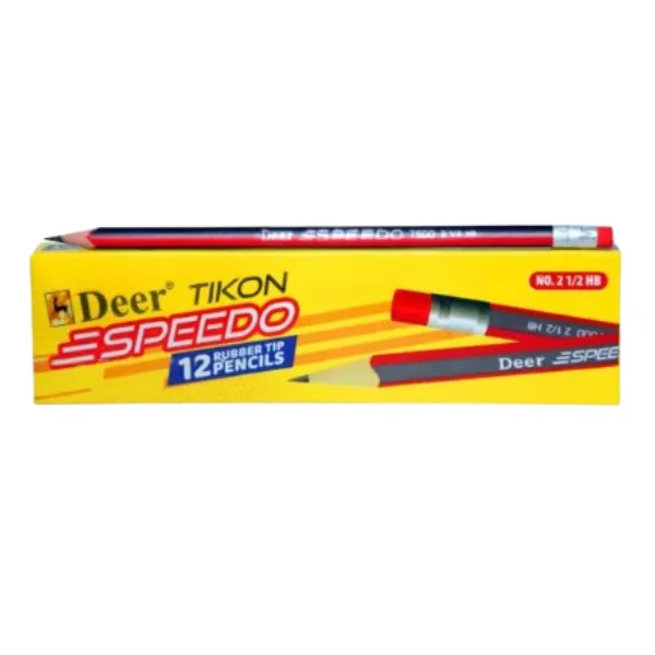 <h2>DEER Speedo Tikon Pencils With Eraser 12 Pcs Pack</h2>