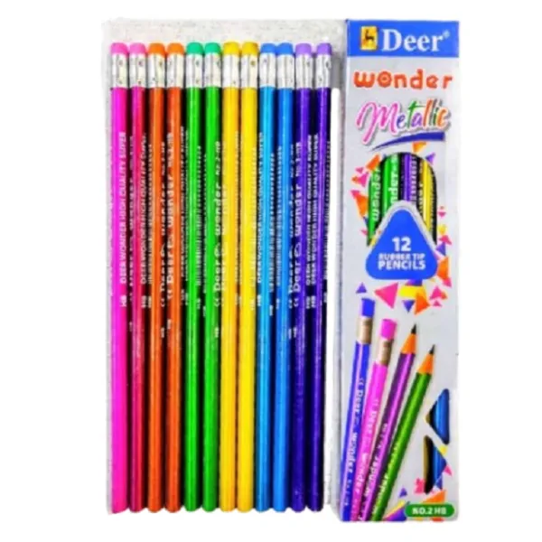<h2>DEER Wonder Metallic Premium Wood Pencils 12 Pcs</h2>