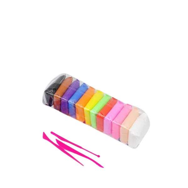 Clay Foam Dry Foamy Clay 12 colors pack for kids art craft school Pakistan