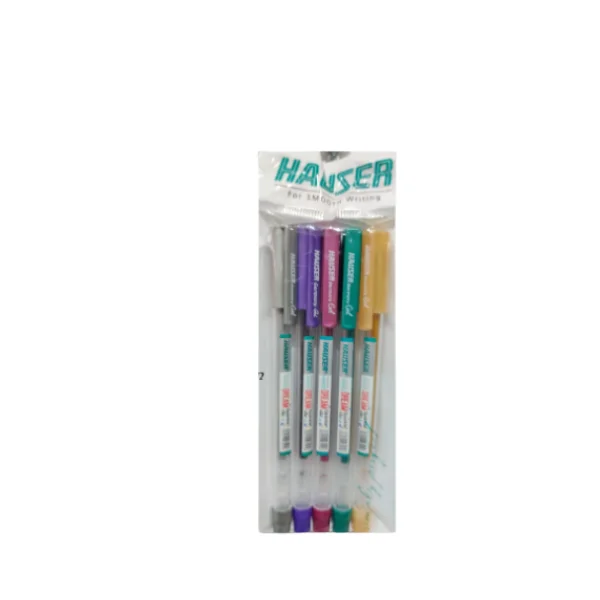 HAUSER Gel Pen NEON 5Pcs – Bright Neon Gel Pens for Smooth & Vibrant Writing