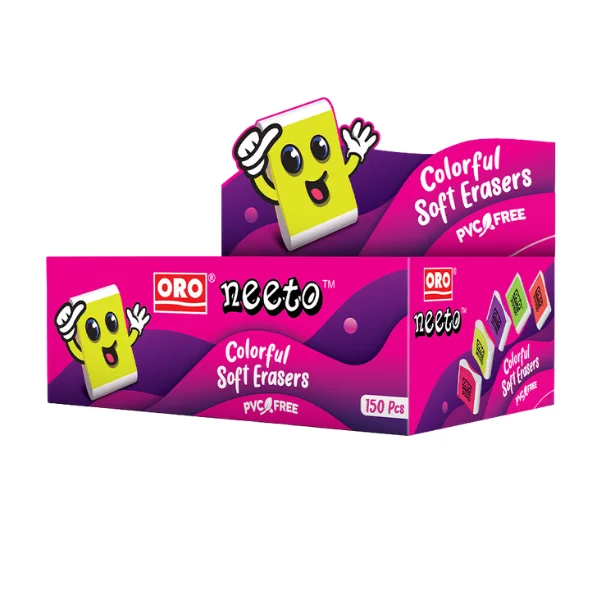 Multicolour ORO Neeto eraser 25 pcs soft school erasers for kids stationery Pakistan