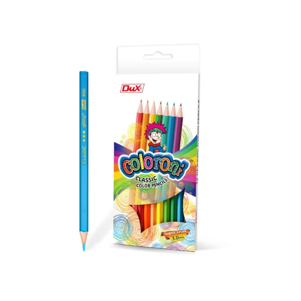 Dux colored pencils 12 pcs full size bright smooth coloring pencil set for kids students Pakistan