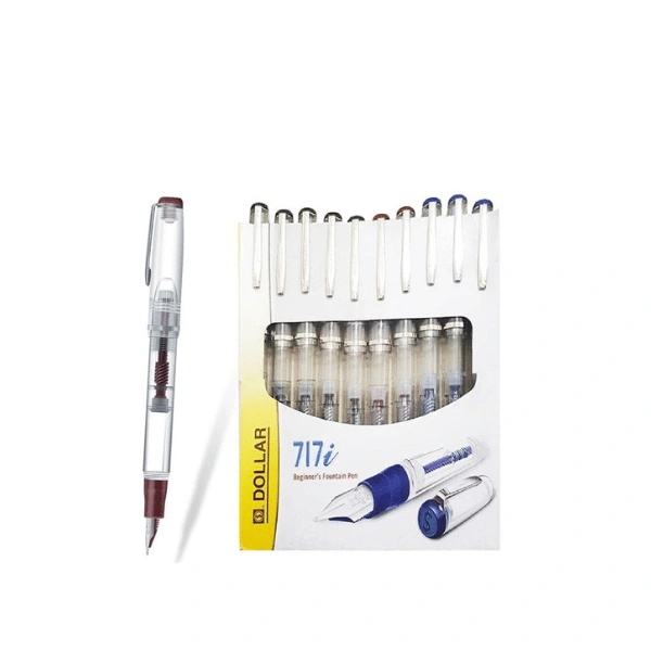 Dollar 717i transparent fountain pen pack of 10 student stationery Lahore