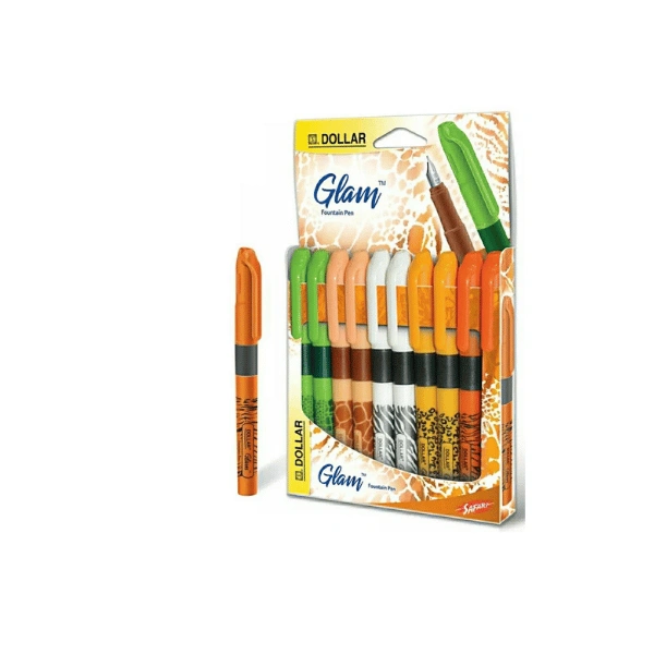 Dollar Glam Fountain Pen pack of 10 smooth writing student stationery