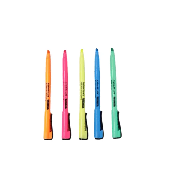 Pack of 5 signature spotlighters multicolored highlighters bright markers for study office notes Pakistan