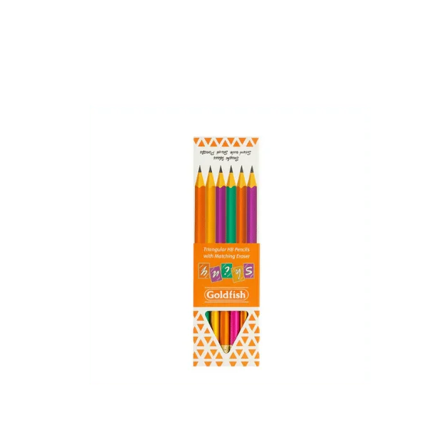 <h2>Goldfish Triangular HB Pencils with Eraser – 12 Pcs</h2>