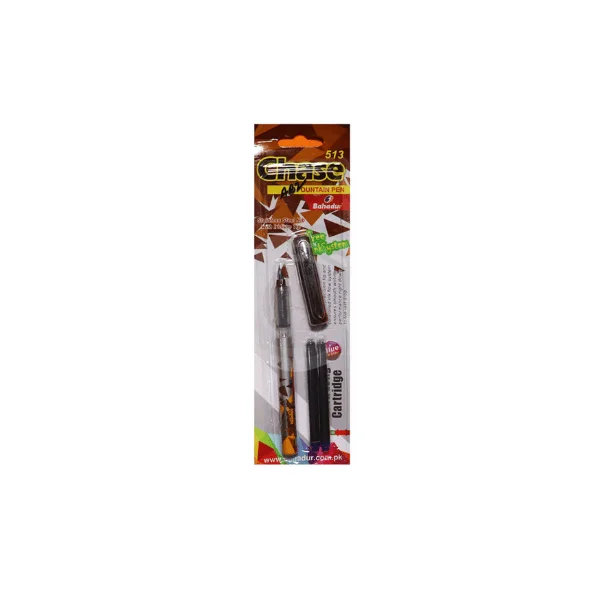 Bahadur fountain pen chase series with refills student stationery Lahore