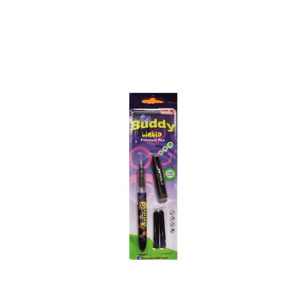 Bahadur fountain pen buddy with ink refills student stationery Lahore Pakistan