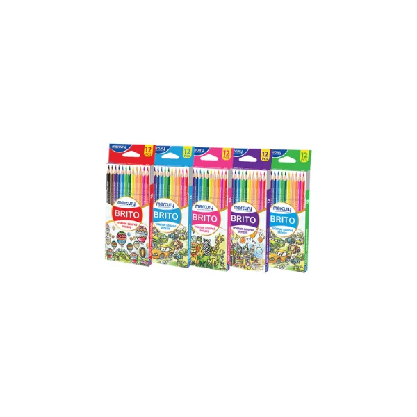 <h2>Mercury BRITO Triangle 12 Color Pencils – Full Size Tin</h2>