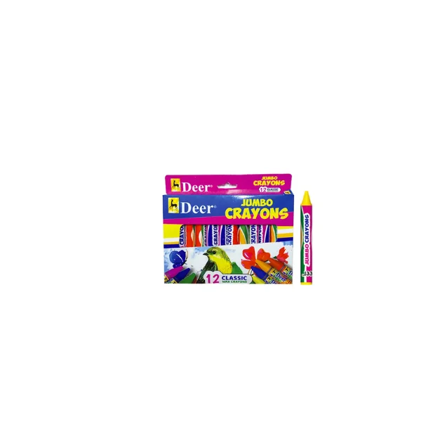 <h2>Deer Jumbo Wax Crayons – 12 Colorful Pcs</h2>