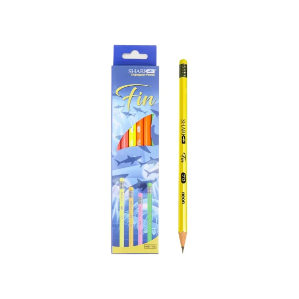<h2>Shark Fin Pencil with Eraser – 12 Pcs Multicolour</h2>