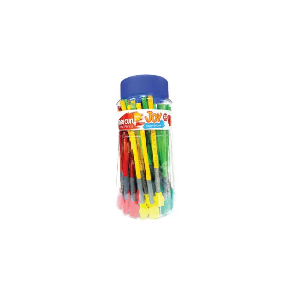Mercury Multi Natural Pencil With Eraser Topper Cup of 48 Pcs