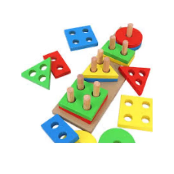 <h2>4 Column Wooden Shape Sorting Toy for Kids</h2>